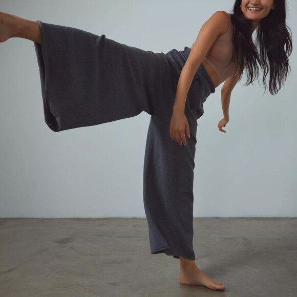 LUNYA COZY COTTON SILK RELAXED WIDE LEG LOUNGEWEAR PANT - NEW - Picture 1 of 14